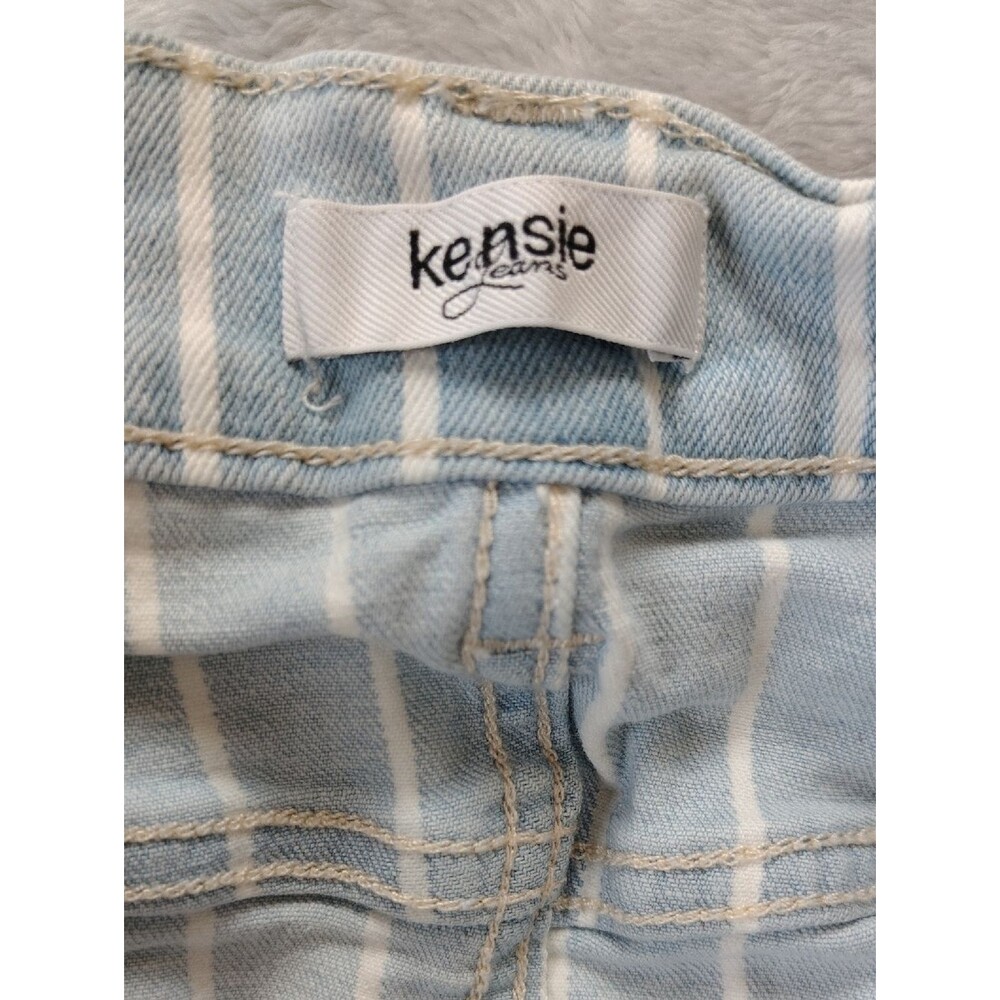 Kensie Light Blue and White Denim Striped Jean Skirt Size 4 - Picture 5 of 9